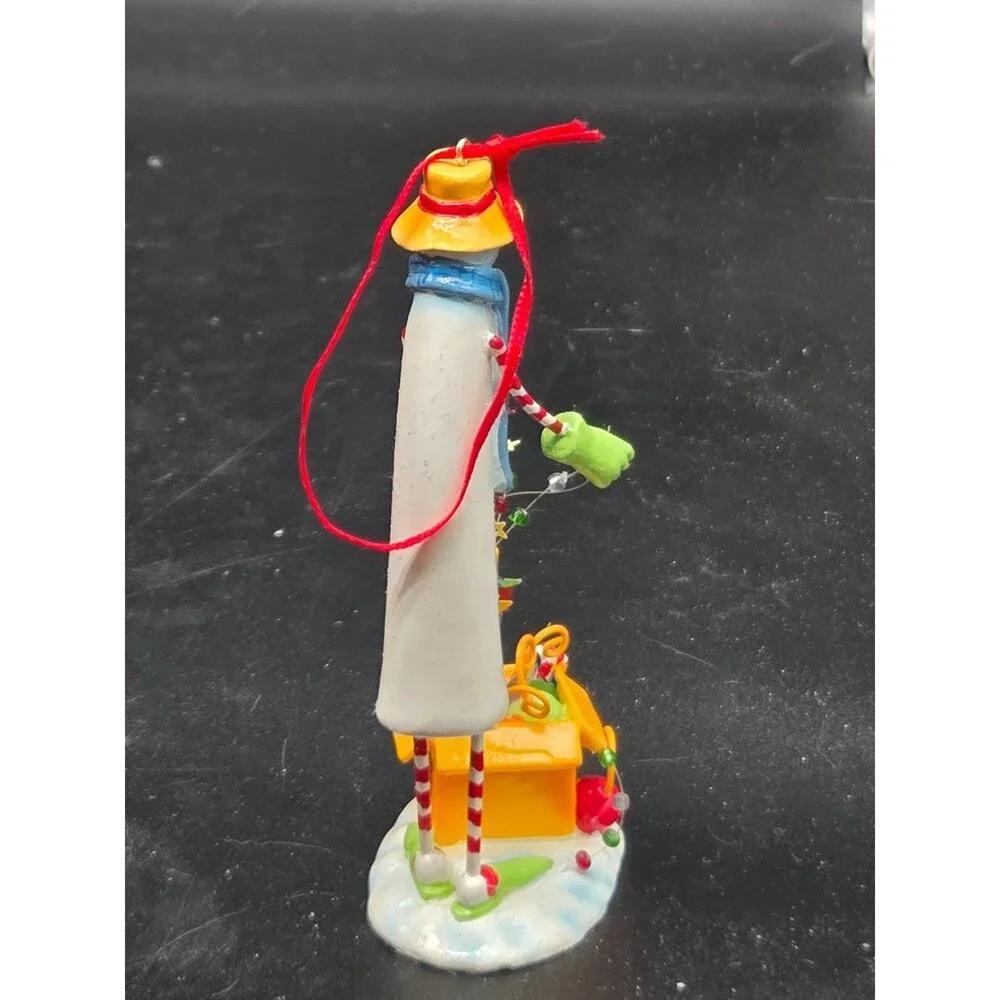 Department 56 Snowman Decorating with Lights Rare LolliStick Christmas Ornament